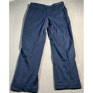 Brioni Trousers Pants Mens‎ 32x27 Navy Blue Tiguillo Cotton Dress Made In Italy